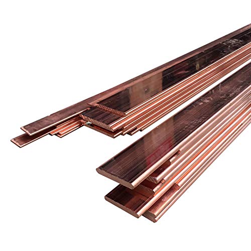 Barra plana de cobre mssoomm 3 mm x 15 mm x 1000 mm, barra de barramento de cobre C110 99% de cobre t2 cu metal