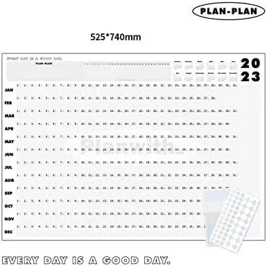 2023 Planejador de calendário anual, Zmlsed Poster anual de grande parede em branco para datas importantes