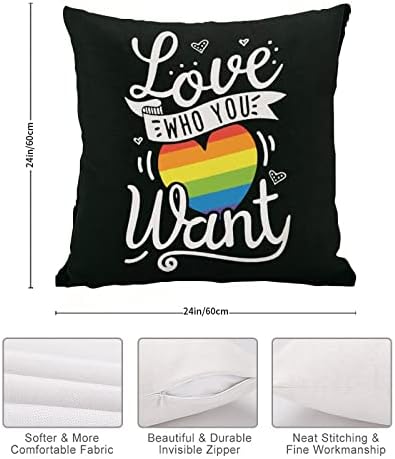 Ame quem você quer capa de travesseiro de arremesso de travesseiro dos namorados, lésbica, orgulho gay orgulho