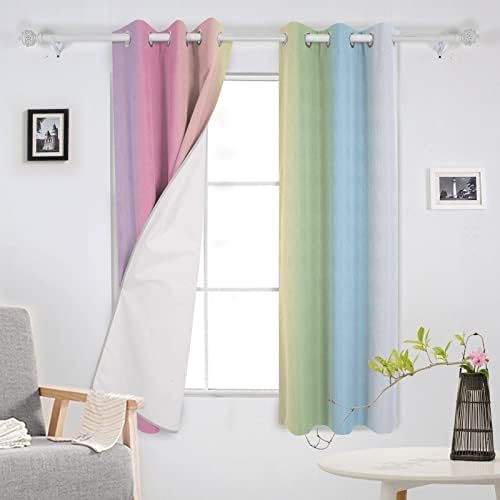 JIAMELUCK Modern Rainbow Stripes Modern Living Room Blackout Curtains Kids Bedroom Cortes de janelas