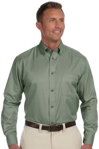 Harriton Men's Easy Blend ™ Sleeve Swill Shirt com liberação de manchas 2xl Dill