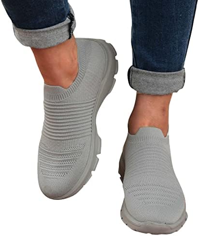 Sapatos de caminhada femininos com tênis de tênis de top wide tapas de malha sapatos casuais rápidos seco de tênis