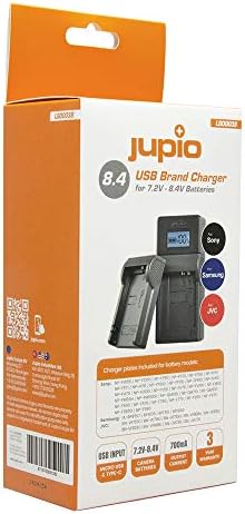Kit de carregador Jupio USB para selecionar 7,2 a 8.4V JVC, Samsung e Sony Bateries