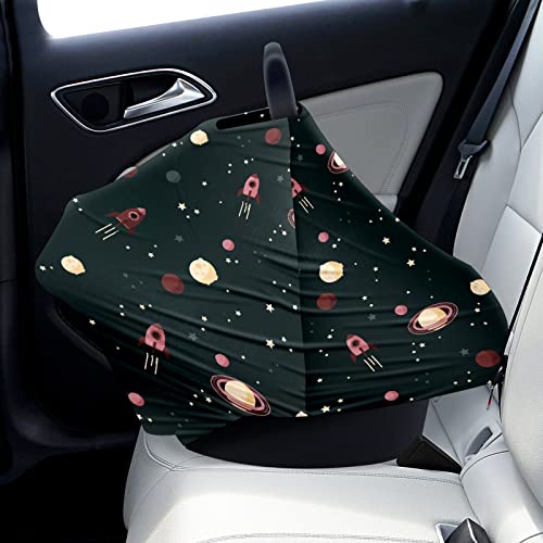 Capas de assento de carro para bebês Planeta espacial Planeta de fundo escuro Tampa de enfermagem Cover de
