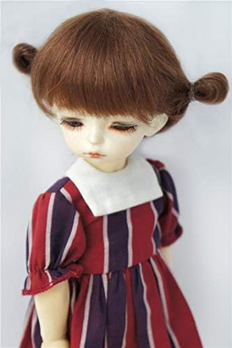JD415 6-7 '' 16-18cm Twin updo Ponytail Mohair BJD Wigs, 1/6 de acessórios de boneca YOSD