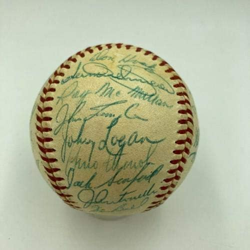 1957 NL All Star Team assinou o beisebol Hank Aaron Gil Hodges Stan Musial JSA CoA - Bolalls autografados