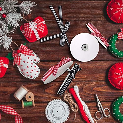 2 Rolls Christmas Craft Ribbon Presente de fita de fita Fita fita de fita para acessórios para cabelos Decorações