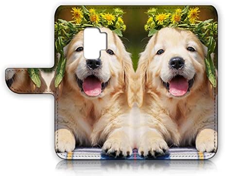 Para a Samsung S9, para o Samsung Galaxy S9, capa de capa de carteira de flip -flip, A24804 Puppy