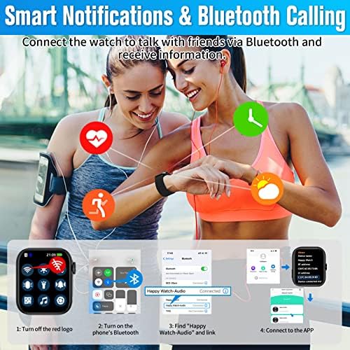 Cuidado Smart para telefones iOS e Android, Relógios Bluetooth de tela de toque completa de 1,81