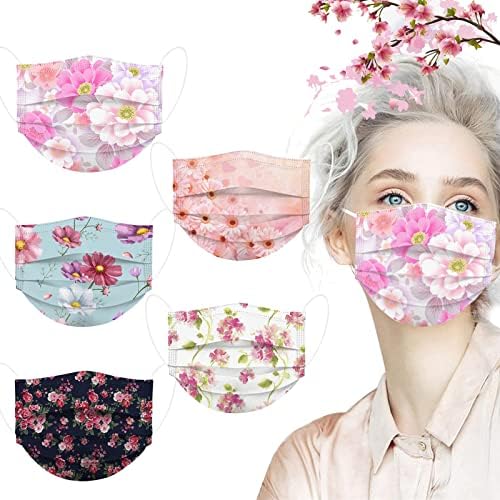 Shenqi 50 pacotes florais descartáveis ​​face_masks Designs adultos para máscaras de faceMasks