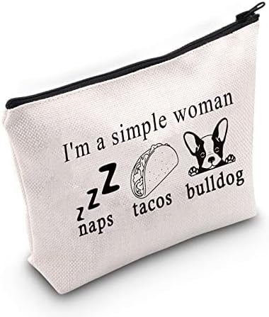 Jniap French Bulldog Bag Bulldog Lover Gift I'm A Simple Women Naps Tacos Bulldog Bag Bulldog Gift