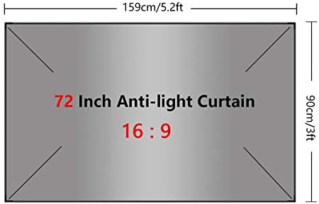 60/130 polegadas portátil 16: 9 Tela do projetor Anti-Light Cretins Home 3D Tela de projeção de projetor