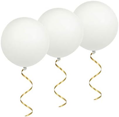 C Crystal Lemon 36 Balões gigantes, 6 pacote de balões pretos e brancos, balões de látex espessos de espessura