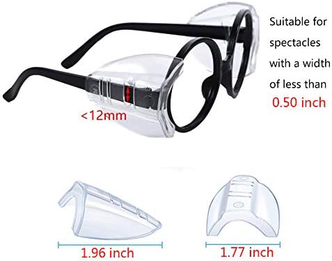 GBSTORE 2 Pares de segurança os óculos laterais de óculos lateral no lado transparente para óculos