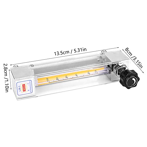 Medidor de fluxo de Kuikui, LZB-3 Glass Tube Water Flowmeter FLUXMETER para líquido ácido e alcalino [10-100ml/min]