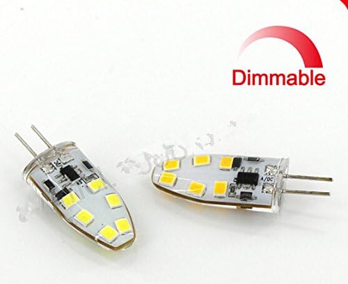 Melhor para Buy® Dimmable 1,8 watt T4 G4 Bulbo LED 12-30V AC/DC, 12SMD2835 1,8W Cor branca quente
