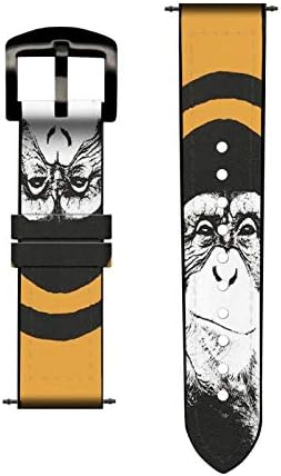 CA0269 Macaco engraçado com fone de fone de fone de fone de fone de ouvido Couro e Silicone Smart Watch Band Strap