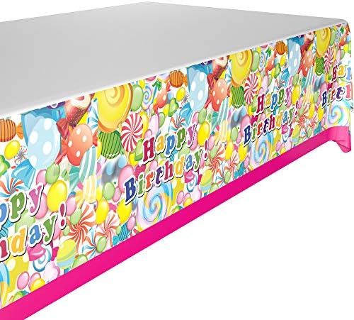 GGDE 2 PCS Plástico Candyland Lollipop Rainbow Candy Donut Table Capas