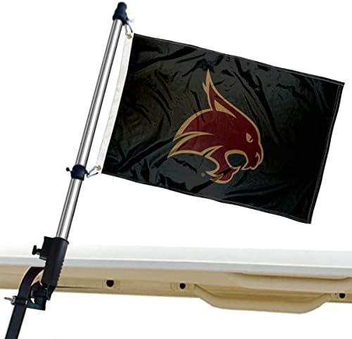 Texas State Bobcats Boat e Mini Flag and Flag Pole Selder Mount Set