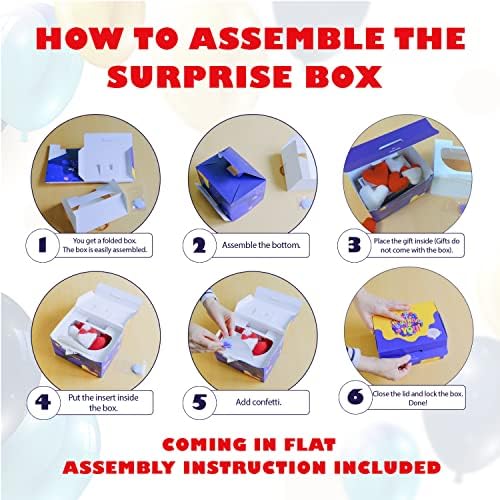 Fettipop Diy Exploding Birthday Gift Box Confetti Pop Up 7.1x5.5x4.3 polegadas, Caixa de brincadeira surpresa