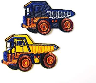 Defina 2 pcs. Mini Haul Dump Truck Caminhão fofo de desenho animado camiseta de camiseta costurar