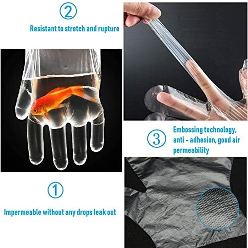 Luvas de látex de plástico transparente descartáveis ​​luvas de polietileno