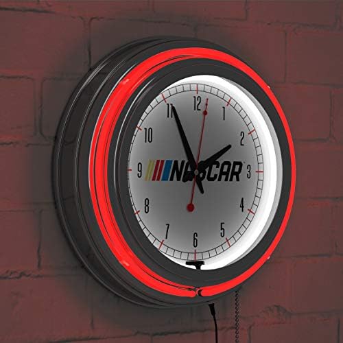 NASCAR Chrome Double Rung Neon Clock