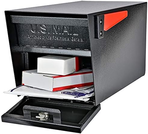 Mail Boss 7506 Gerente de correio Curbing Locking Caixa de correio de segurança, preto, grande