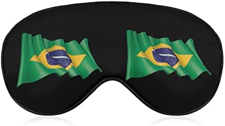 Máscara do sono da bandeira do Brasil Tampa de máscara de máscara de máscara leve com cinta ajustável