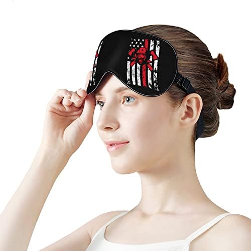 American Flag Bombeiro Máscara do sono macia máscara ocular portátil com cinta ajustável para homens mulheres