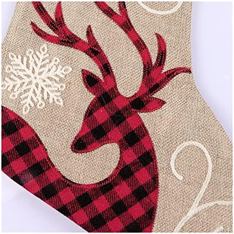 Deflab meias meias de Natal, sacos de presente de alces decoração de árvore de Natal, sacolas infantis, sacolas.