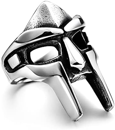 Anel de máscara de desgraça de Yumikoo para homens, estilo de titânio de titânio anel de aço inoxidável