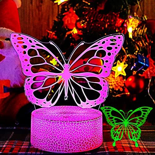 Bitrue Butterfly Night Light, 2 padrões de borboleta, presentes para meninas de aniversário para lâmpada de ilusão