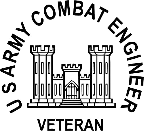 Astenhador veterano de engenheiro de combate do exército para o adesivo de carros de caminhão de