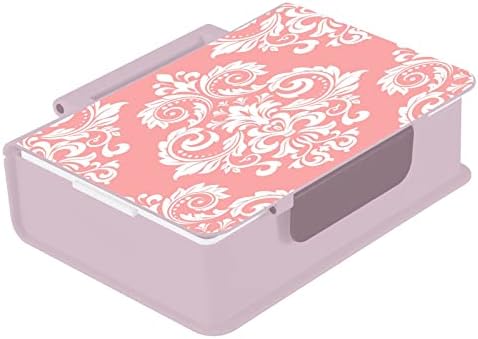 Kigai Baroque Damask Pink Flower Lanch Box Recipiente de 1000ml Bento Caixa com Forks Spoon 3 Compartamentos