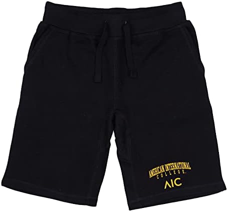 W Republic American International College Jackets Amarelo Seal College Fleece Shorts de cordão