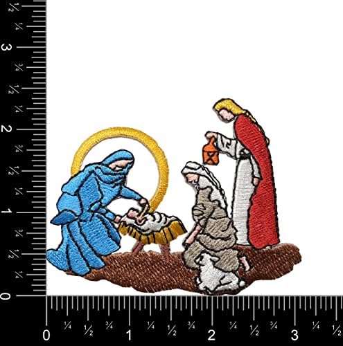 Cena da Natividade - Baby Jesus - Sagrada Família - Natal - Ferro bordado no patch