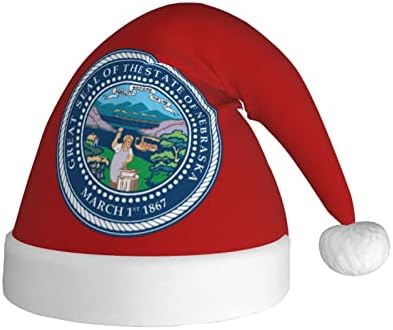 Zaltas State Selo do Nebraska Christmas Hat for Adult Soft confortável Chans de Papai Noel para
