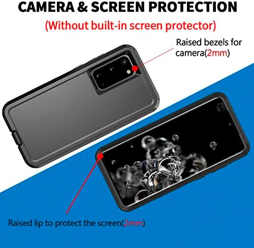 Caso de zagueiro para Samsung Galaxy S20 5G, capa de telefone Bisbkrar [grau militar] 3 em 1 protetor