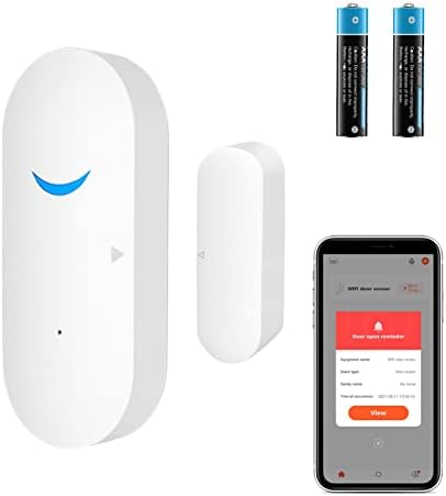 Sensor de porta inteligente Alarm Wireless, detector de janela da porta Wi -Fi com 2 baterias, sensor