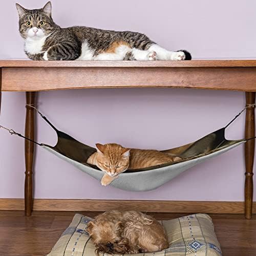 Cama de dormir para gato de hammock de animais de estimação com tiras ajustáveis ​​e ganchos de metal 16,9 x13