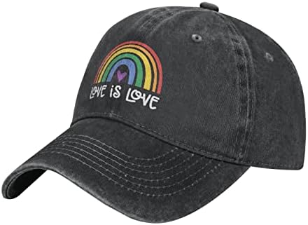 Waldeal Love Is Love Rainbow Gunflower Baseball Cap vintage LGBT Gay Lesbian Pride Hat for Men Women