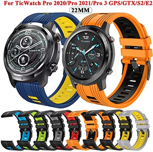 Faixas de cinta de silicone bneguv para ticwatch pro 3/3 gps lte smart watchband 22mm pulseiras de pulseira