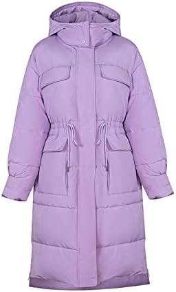 Trench Couats for Women Warm Stand Gollar Zipper Long Cotton acolchoado jaqueta de cor pura Cardigan Cardigan