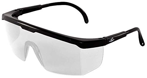 Eyewear de segurança Bullhead BH361 Snook, moldura preta fosca, lente clara, templos ajustáveis