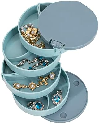 Mingsuntan Small Jewelry Organizer Box Besting Solter para meninas, bandeja de jóias de viagem de 4