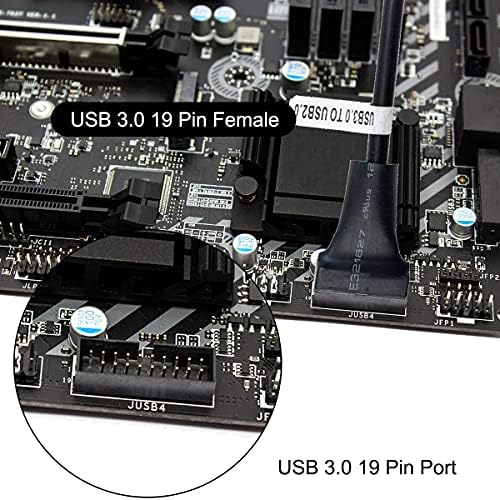 DKARDU 8 Pacote USB 3.0 Cabeçalho para USB 2.0, 19 pinos USB3.0 fêmea a 9 pinos USB2.0 Conversor