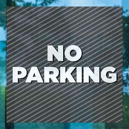 CGSIGNLAB | Sem estacionamento -Stripes Grey Janela se apega | 24 x24