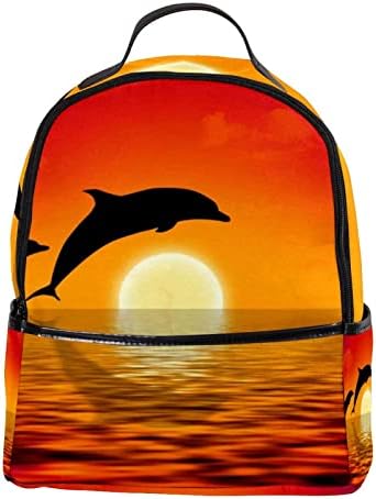 Mochila VBFOFBV para mulheres Laptop Backpack Back de viagens Casual, Baleia Animal Paisagem Sunset Animal