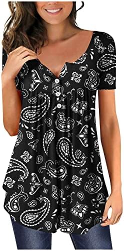 lcepcy feminina moda camiseta cor bloco de cor/gradiente túnica ruched butão de pescoço blusas de manga